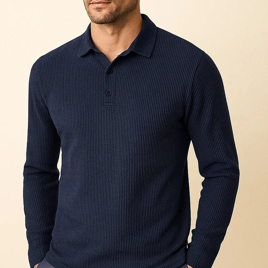 Theo - Bequemes Longsleeve-Polohemd für Männer