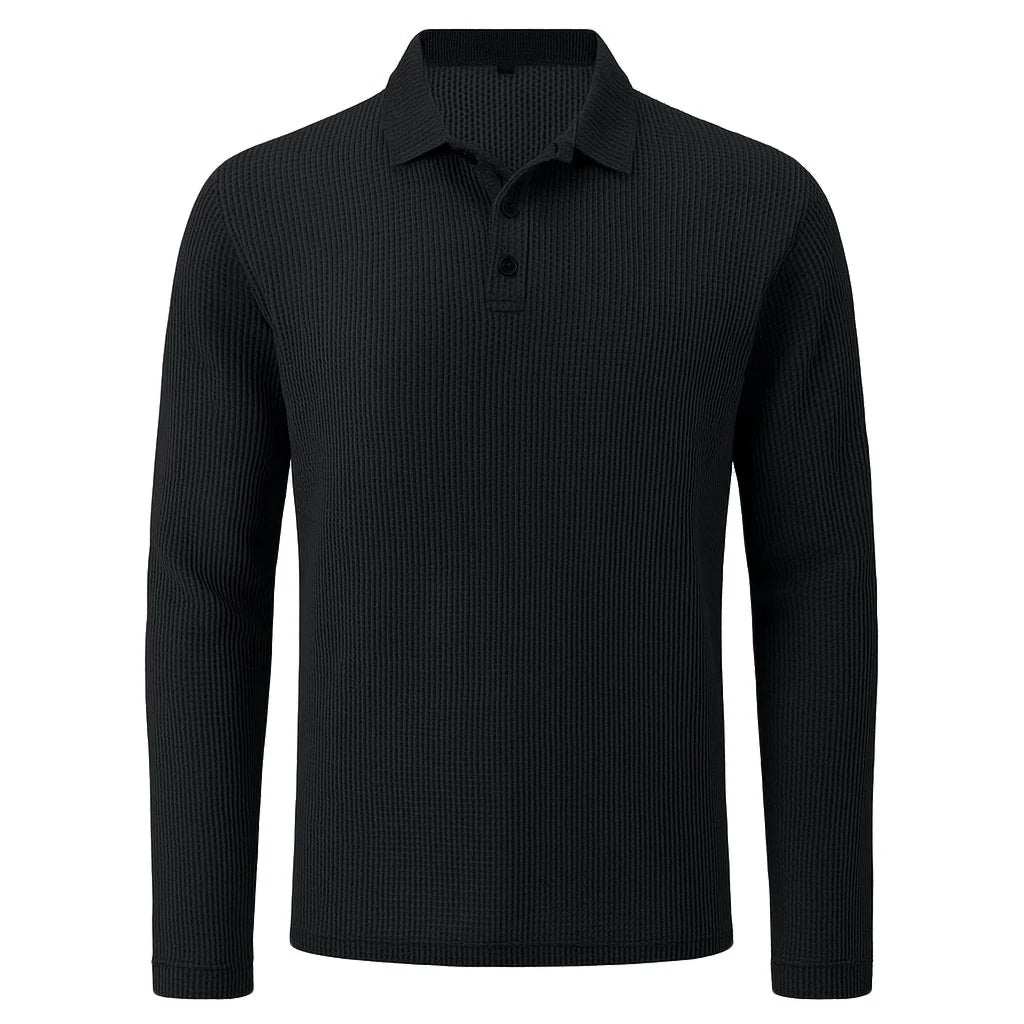 Theo - Bequemes Longsleeve-Polohemd für Männer